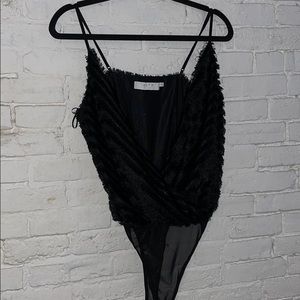 ASTR BLACK TEXTURED BODYSUIT